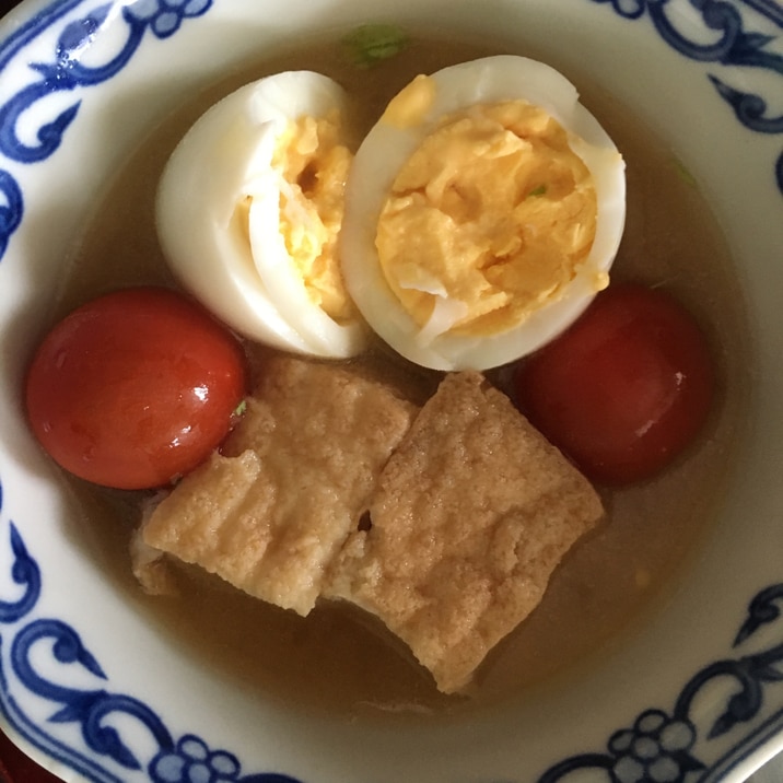 厚揚げ、卵、トマト！